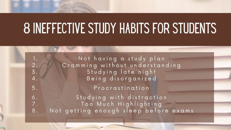 8 Ineffective study habits for students