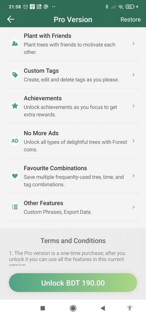Forest app review : pro vs free